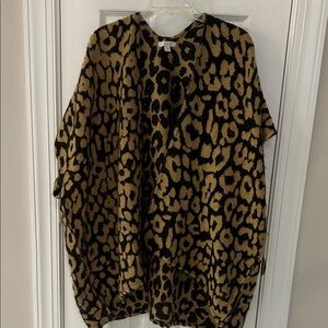 LOFT Leopard Print Vest - Black and Tan